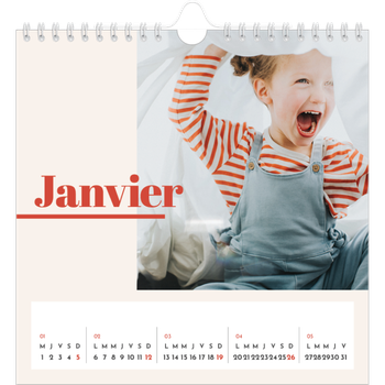 Calendrier photo carré — Inspiration 90