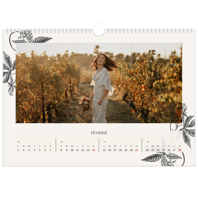 Calendrier photo A3 — Encre & lierre [Février]