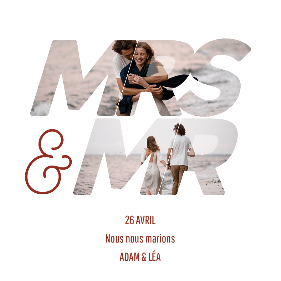 Cartons d'invitation — Mrs and Mr