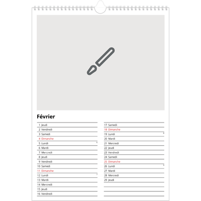 A3 Calendrier annuel — Créez votre produit [Février]