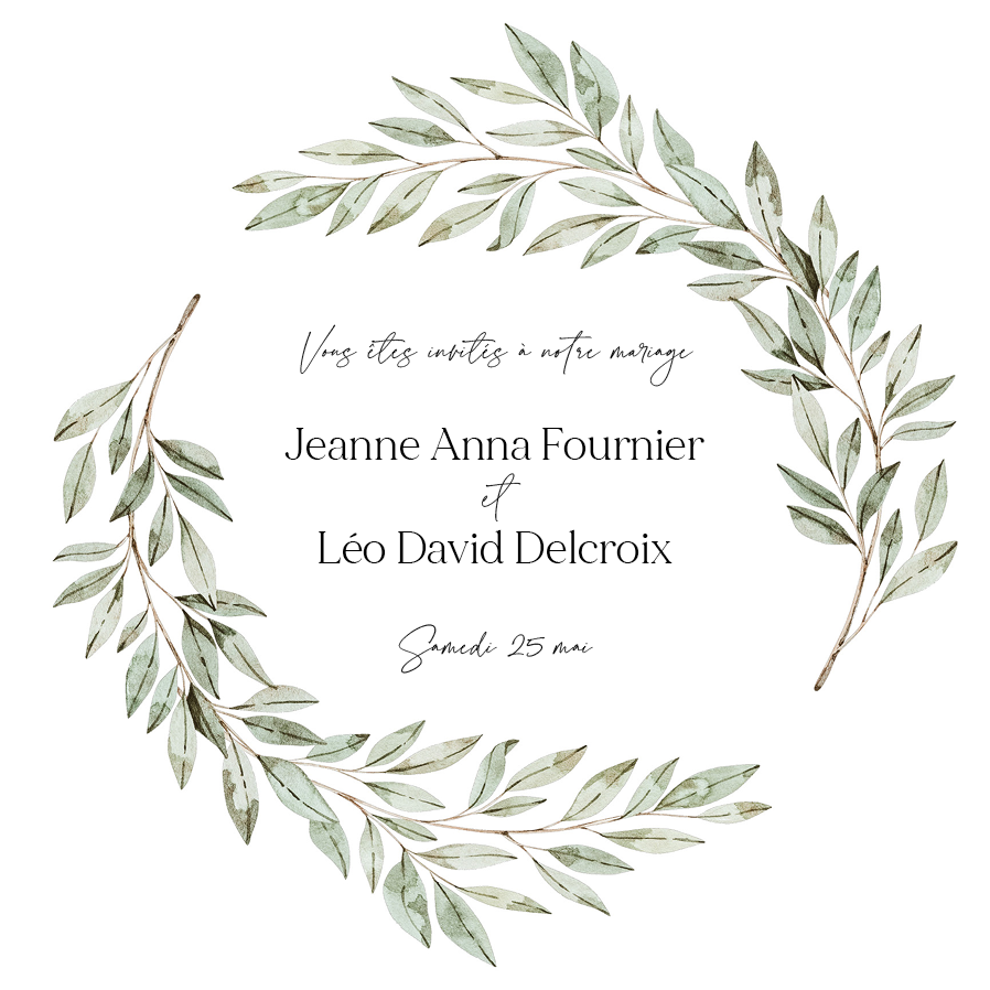 Cartons d'invitation — Mariage botanique