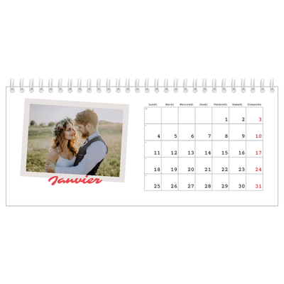Calendrier de bureau — Signature carmin [Janvier]