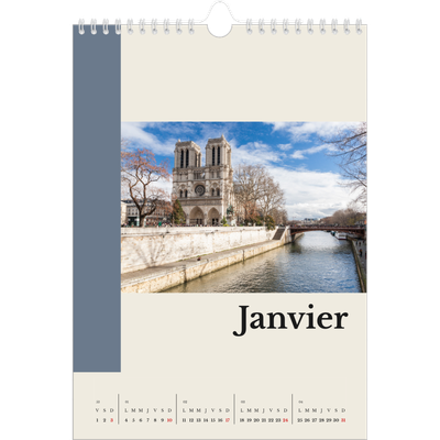 Calendrier photo A4 (20 x 30 cm) — Vues du monde [Janvier]