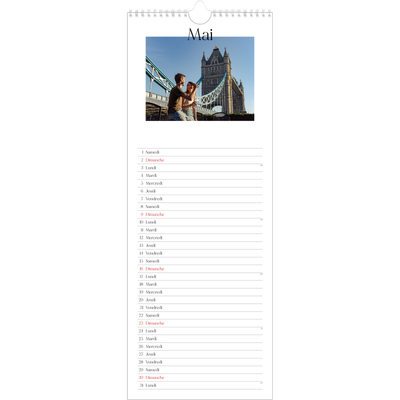 Calendrier mural long  — Mon carnet de voyage [Mai]