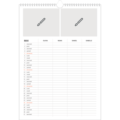 Calendrier familial A3 — Créez votre produit - Famille de 4 [couverture]