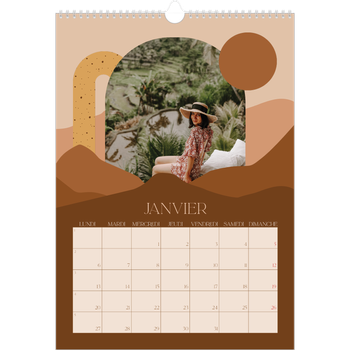 Calendrier photo A3 — Montagnes aux tons neutres