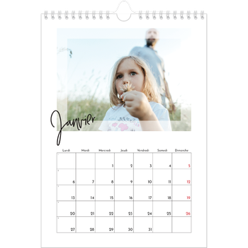 Calendrier photo A4 — Cadre clair