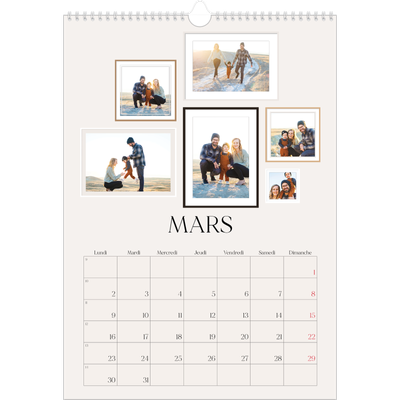 A3 Calendrier annuel — Galerie de mur photo [Mars]