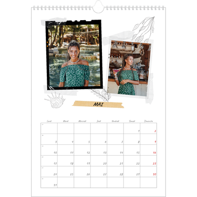 A3 Calendrier annuel — Esprit scrapbook [Mai]