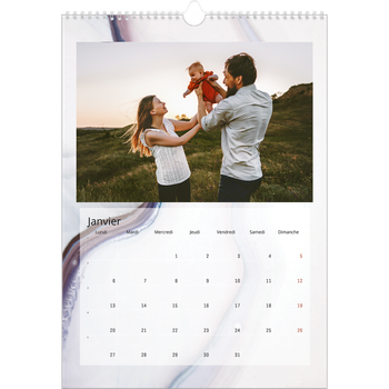Calendrier photo A3 — Effet marbre coloré