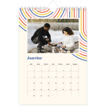 Calendrier photo A5 — Rayures rétros