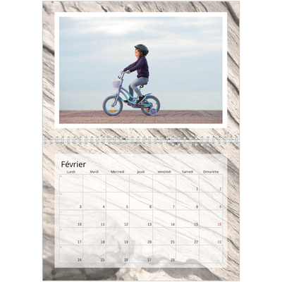 Calendrier photo A4 double (30 x 40 cm) — Bois à l'état pur [Février]