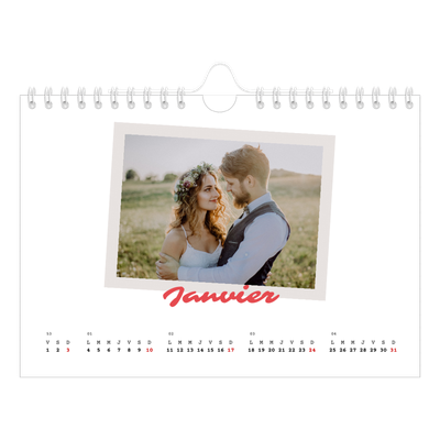 Calendrier photo A5 — Signature carmin [Janvier]