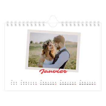 Calendrier photo A5 — Signature carmin