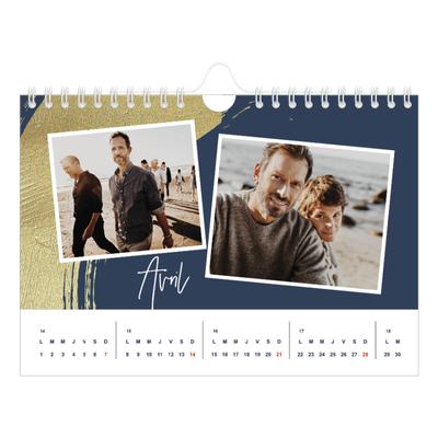 Calendrier photo A5 — Coup de pinceau doré [Avril]