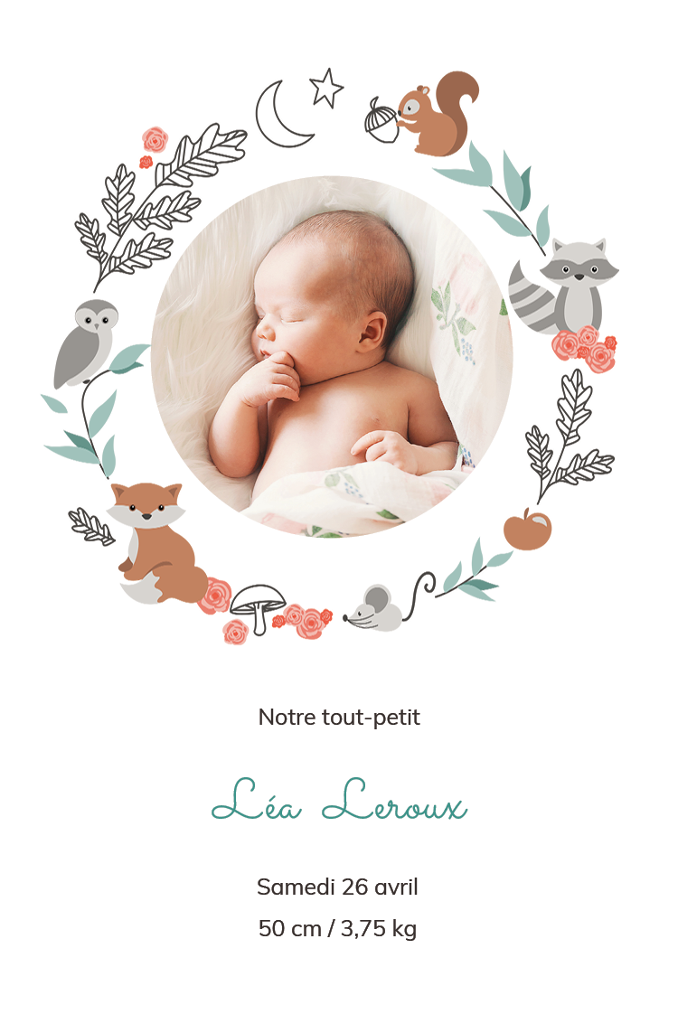 Cartons d'invitation — Couronne forestière