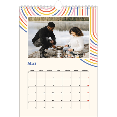 Calendrier photo A4 (20 x 30 cm) — Rayures rétros [couverture]