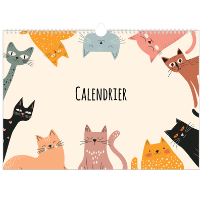 Calendrier photo A3 — Pattes de chat et gribouillis [couverture]