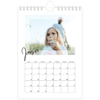 Calendrier photo A5 — Cadre clair