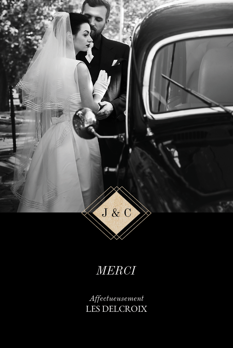 Carte de remerciement — Art déco