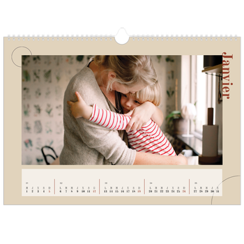 Calendrier photo A3 — Texte asymétrique