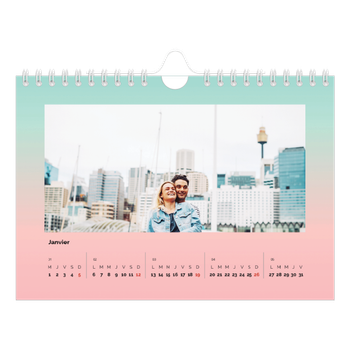 Calendrier photo A5 — Dégradé pastel