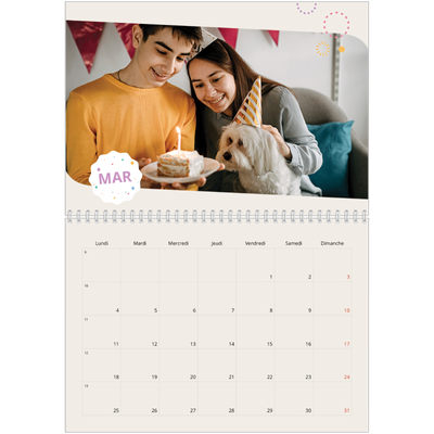 Calendrier photo A4 double (30 x 40 cm) — Un anniversaire iconique [Mars]