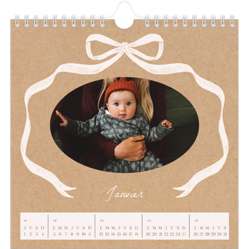 Calendrier photo carré — Kraft et nœud