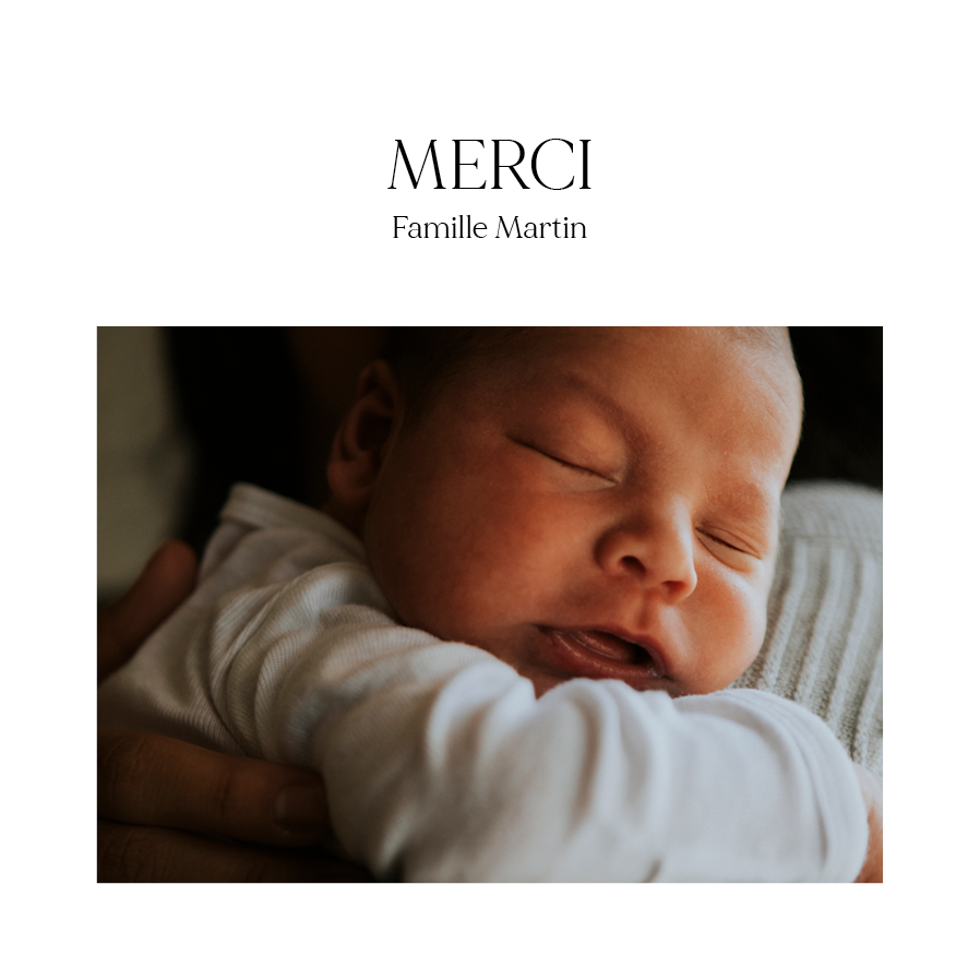 Carte de remerciement — Petit ange