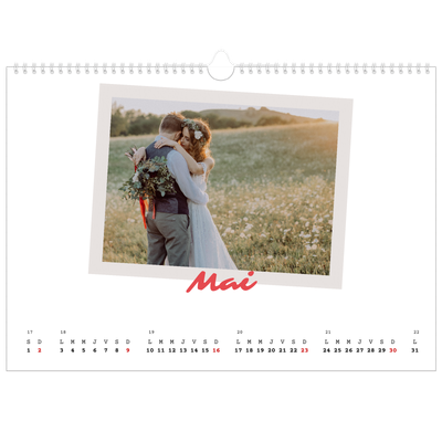 Calendrier photo A3 — Signature carmin [Mai]