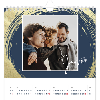Calendrier photo carré — Coup de pinceau doré