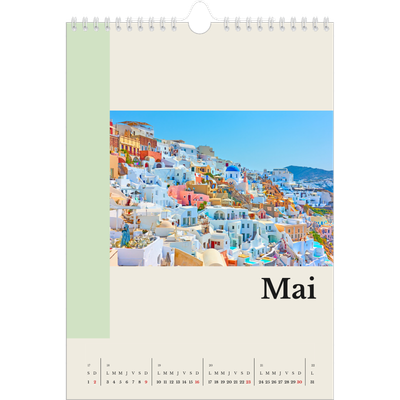 Calendrier photo A4 (20 x 30 cm) — Vues du monde [Mai]