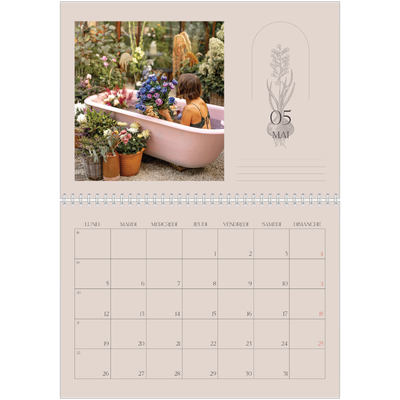 Calendrier photo A4 double (30 x 40 cm) — Simplement botanique [couverture]