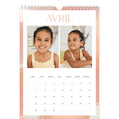 Calendrier photo A4 (20 x 30 cm) — Effet pinceau [Avril]