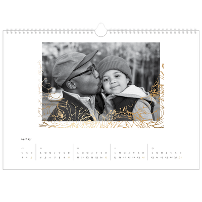 Calendrier photo A3 — Gouden bloemenversiering [Mars]