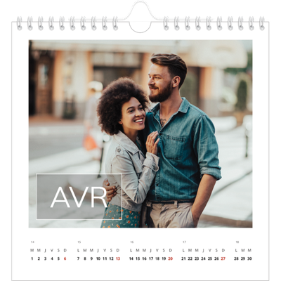 Calendriers annuels carré — Date superposée [Avril]