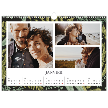 Calendrier photo A3 — Papier peint floral