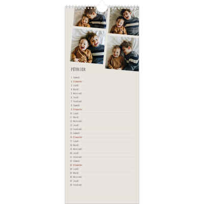 Calendrier mural long  — Souvenirs en mouvement [Février]