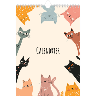 Calendrier photo A4 (20 x 30 cm) — Pattes de chat et gribouillis [couverture]