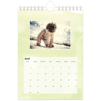 Calendrier photo A5 — Effet aquarelle [Avril]