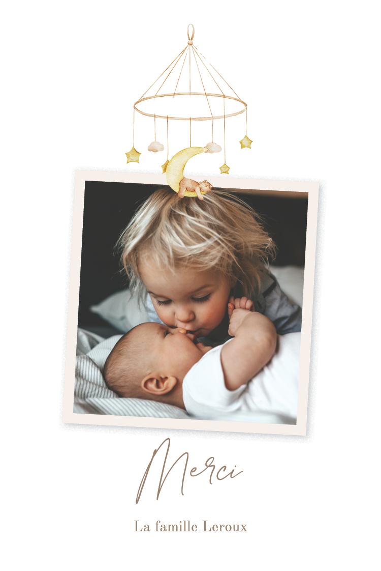 Carte de remerciement — Un monde de trendresse