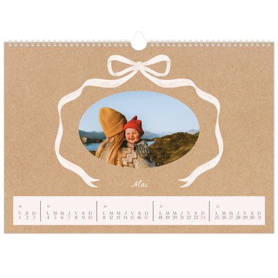 Calendrier photo A3 — Kraft et nœud [couverture]