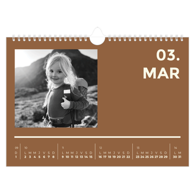 Calendrier photo A4 — Contemporain audacieux [Mars]