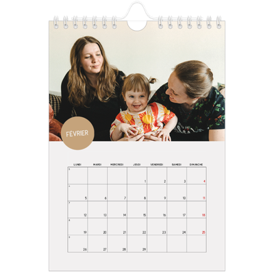 Calendrier photo A5 — Gommettes photo [Février]