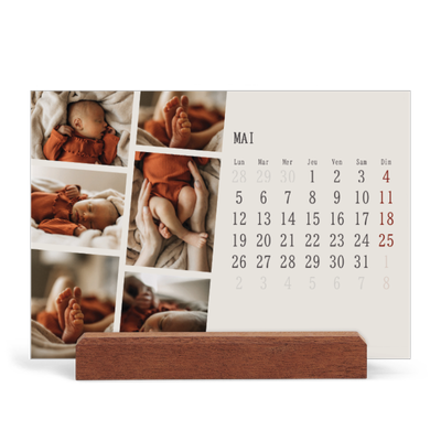 Calendrier de bureau support bois - paysage   — Souvenirs en mouvement [couverture]