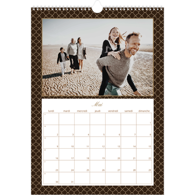 A3 Calendrier annuel — Noir et blanc vintage [couverture]