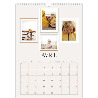 A3 Calendrier annuel — Galerie de mur photo [Avril]