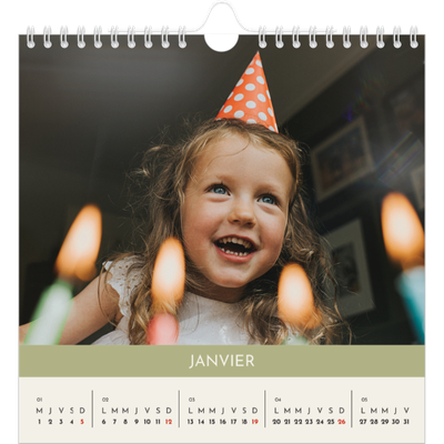 Calendriers annuels carré — Chapitres pastel [Janvier]