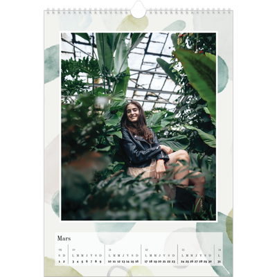 A3 Calendrier annuel — Pluie d'aquarelle [Mars]