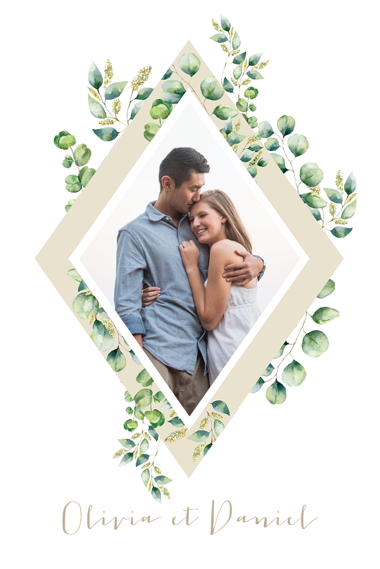 Cartons d'invitation — Feuillage vert